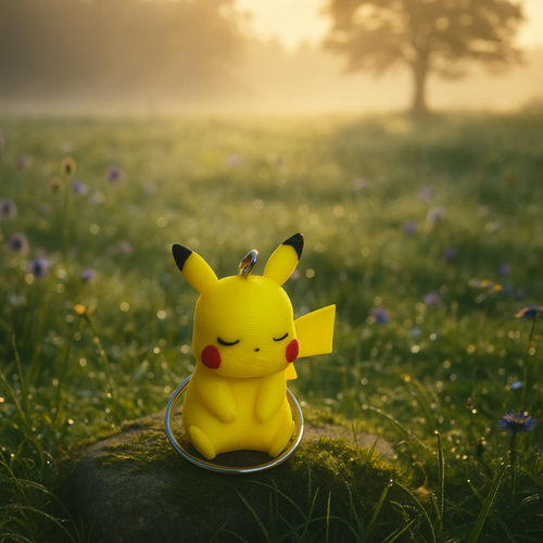 Breloczek Pikachu z Drukarki 3D – Kultowy Pokémon w Uroczej Pozycji