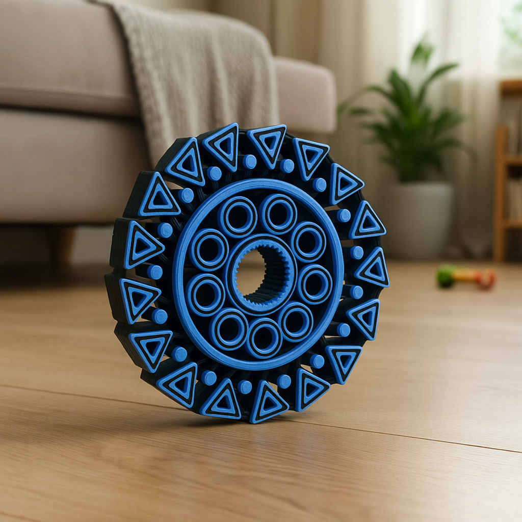 Niebieski Spinner Geometryczny – Fidget 3D z Ruchomymi Elementami