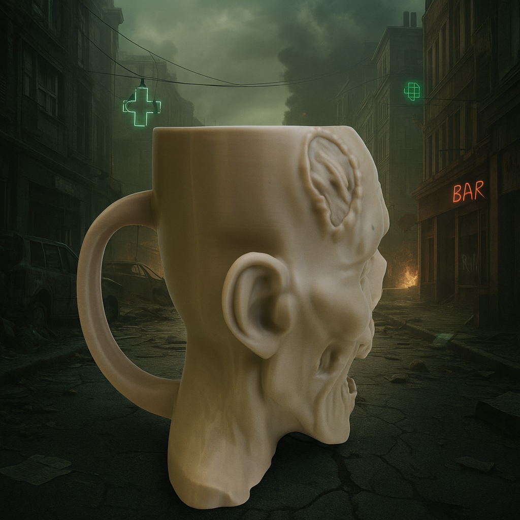 Kubek Zombie – Straszna Figurka 3D z Otwartą Paszczą