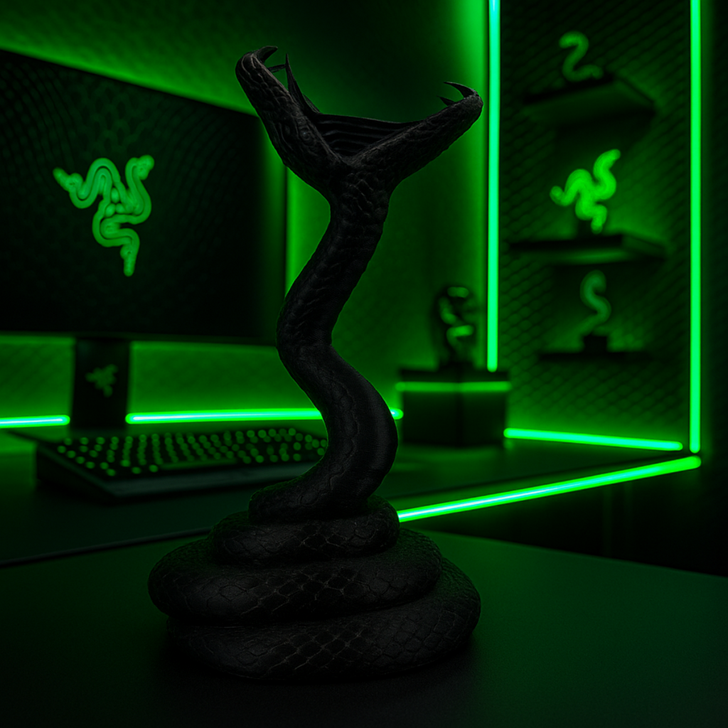 Uchwyt na Słuchawki 3D – Wąż Gotowy do Ataku