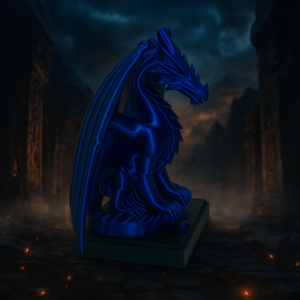Szmaragdowy Smok – Figurka 3D na Postumencie