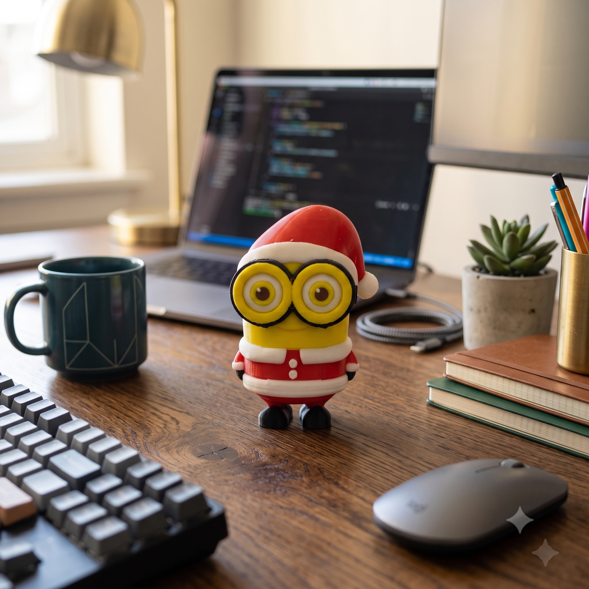 Figurka 3D – Minionek w Przebraniu Mikołaja
