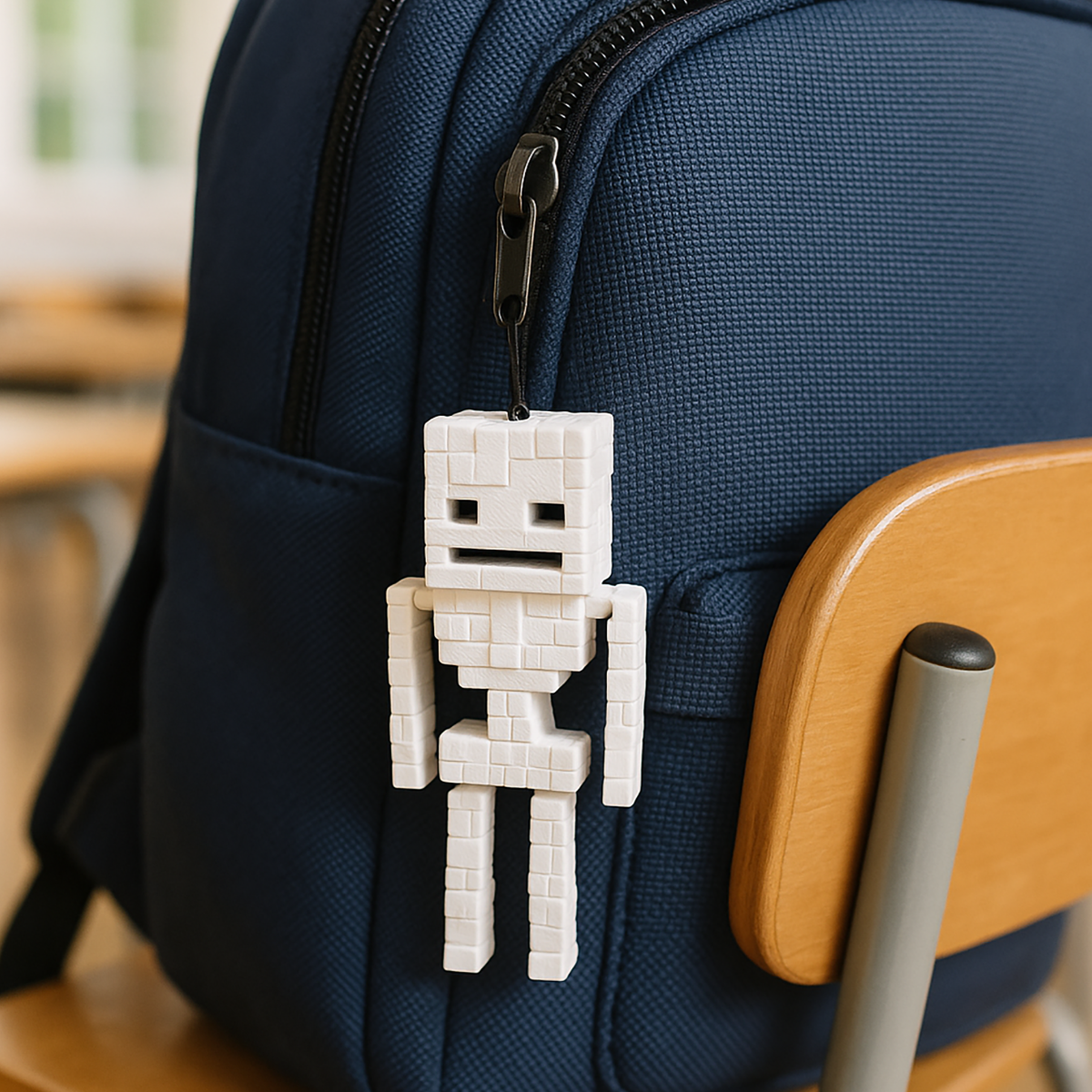 Brelok Szkielet z Minecrafta z Ruchomymi Komponentami - Druk 3D