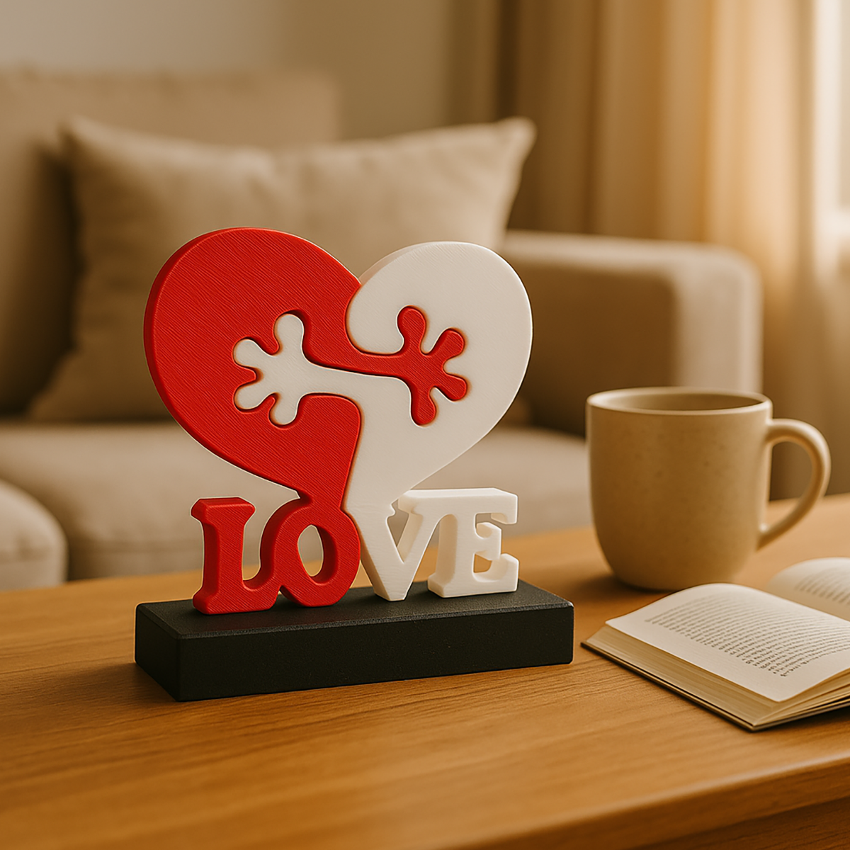 Napis LOVE Serce – Dekoracja 3D