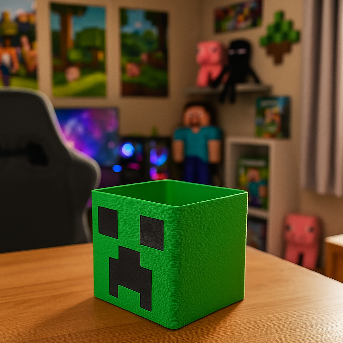 Kwadratowe Pudełko Minecraft Creeper - Druk 3D