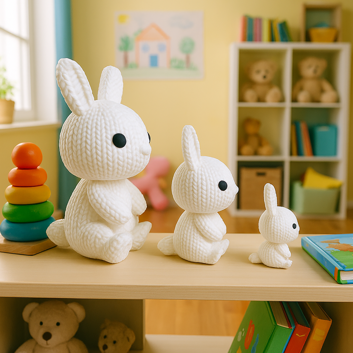 Króliczki 3D – Szydełkowy Efekt w Stylu Handmade