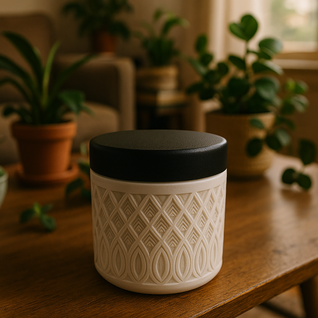 Pojemnik 3D z Zakręcaną Pokrywką – Nowoczesna Geometria i Styl