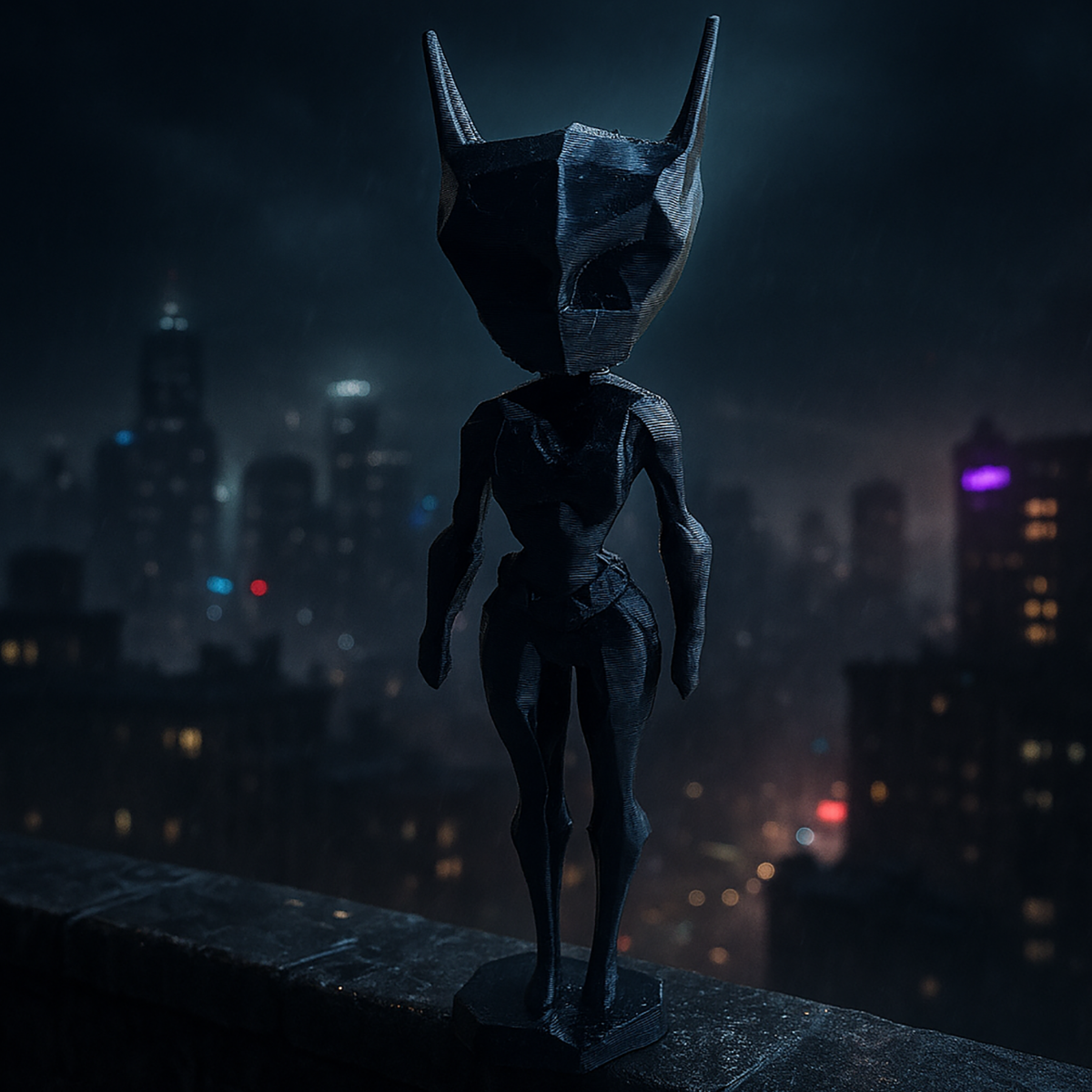 Figurka 3D – Kobieta Kot w Stylu Superbohaterskim