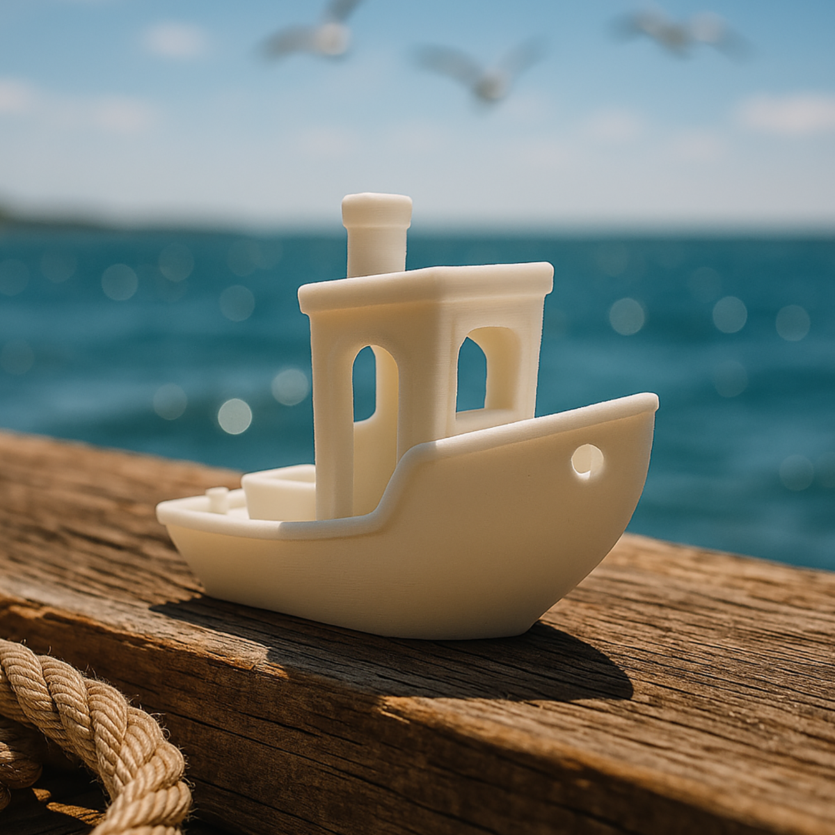 Statek Testowy 3D – Kultowy Benchy w Białym PLA