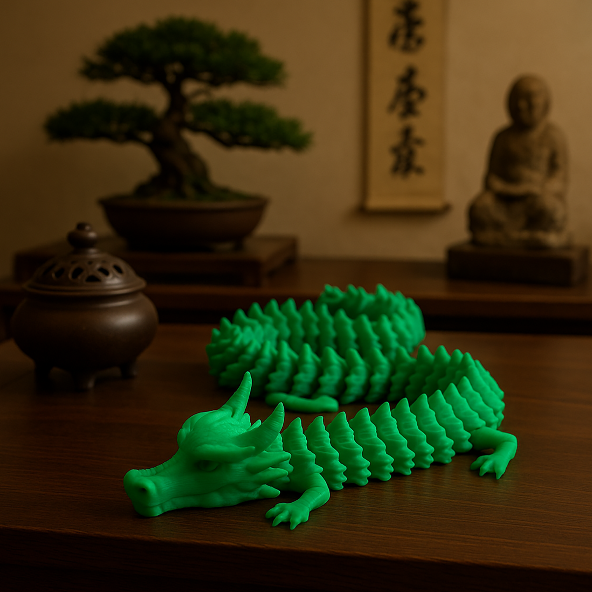 Chiński Smok z Ruchomym Ogonem - Figurka 3D