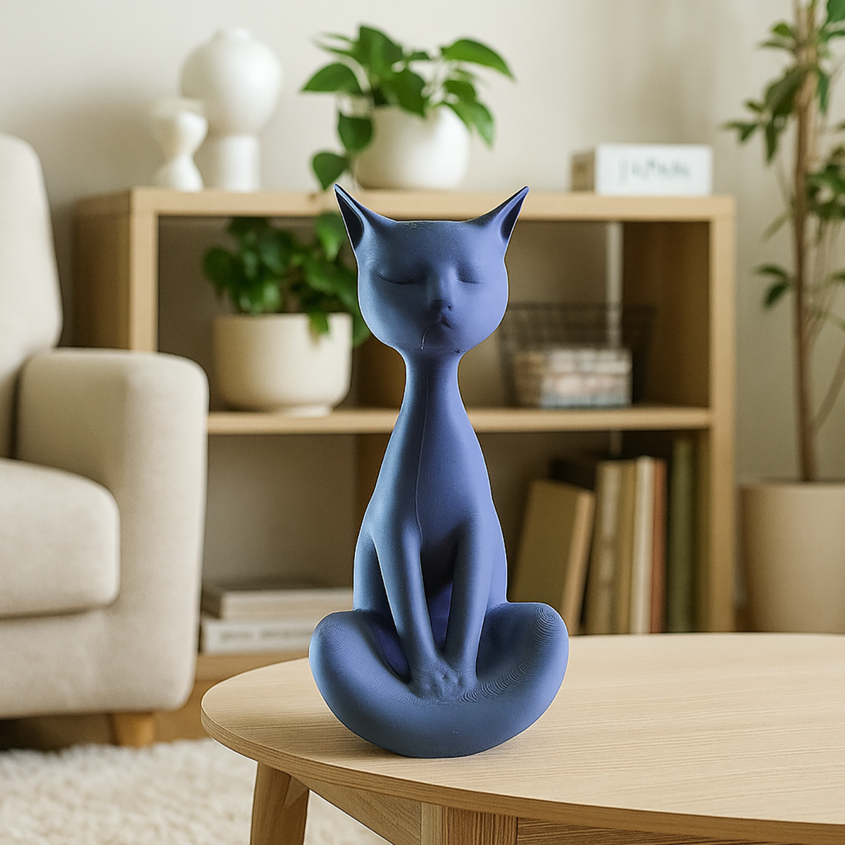 Medytujący Kot - Ozdobna Figurka 3D