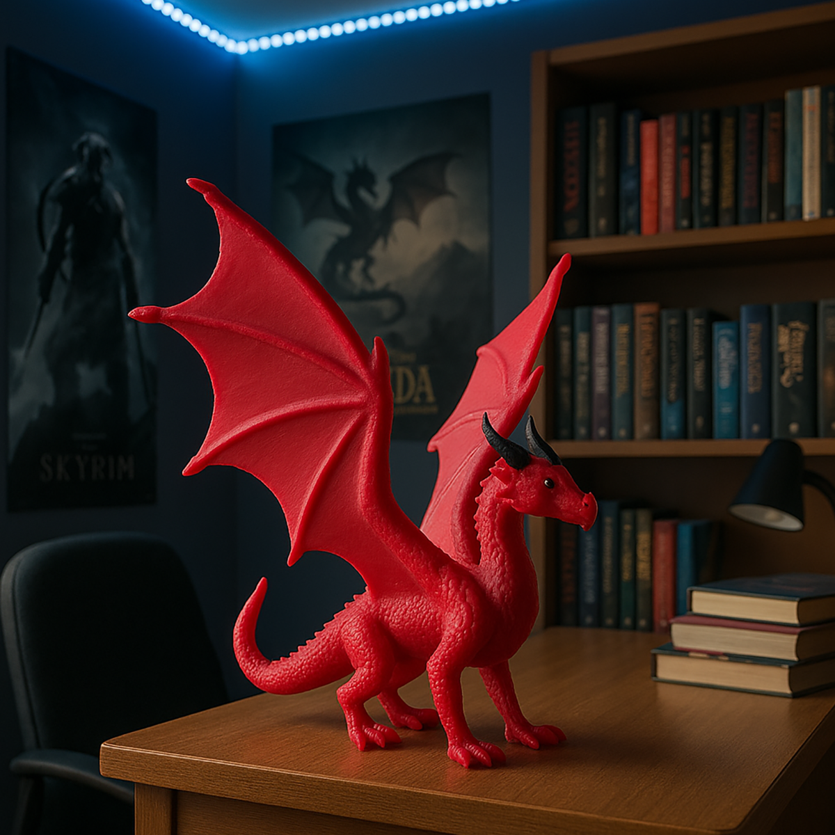 Smok z Rozpostartymi Skrzydłami - Figurka 3D