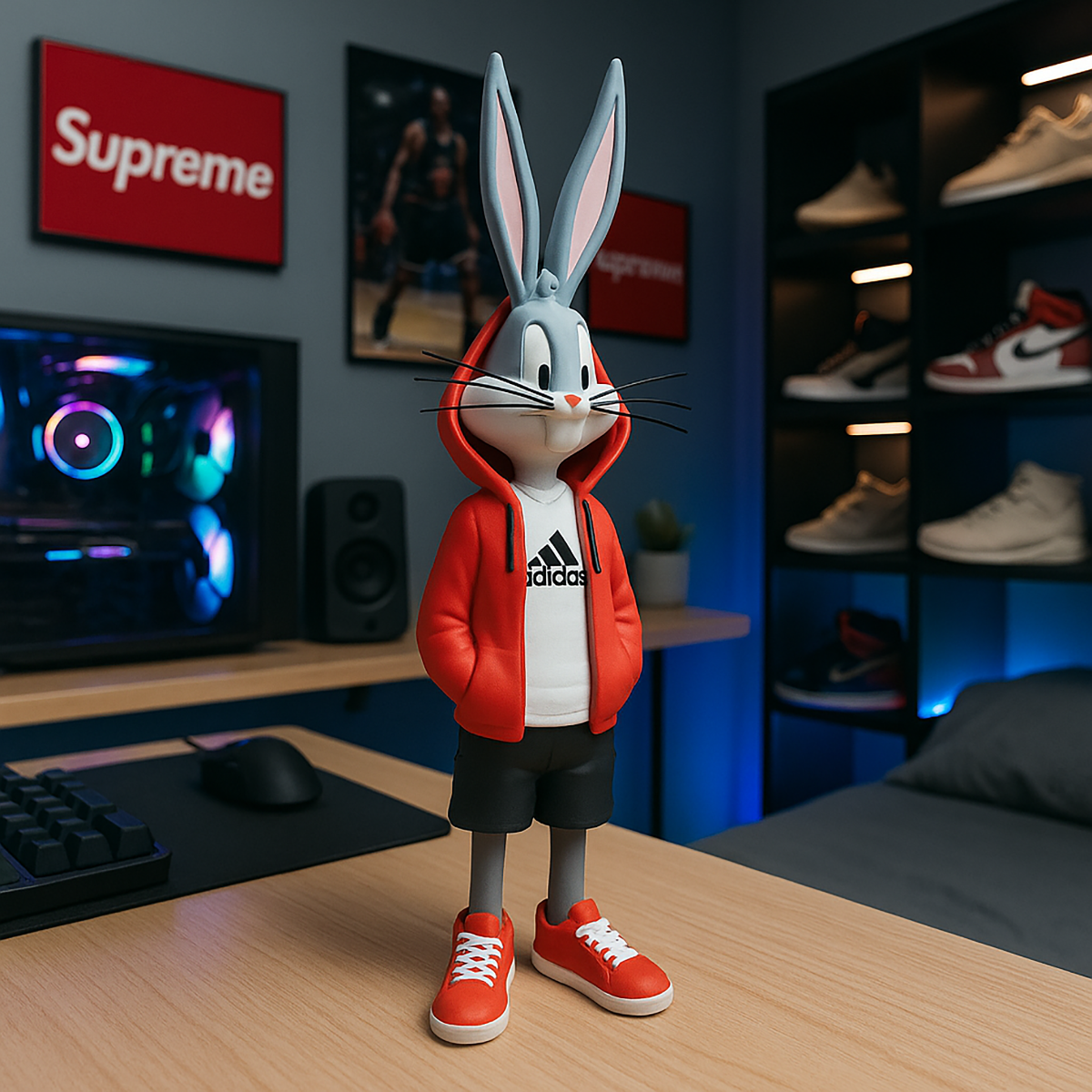 Figurka 3D - Królik Buggs w Stylu Streetwear