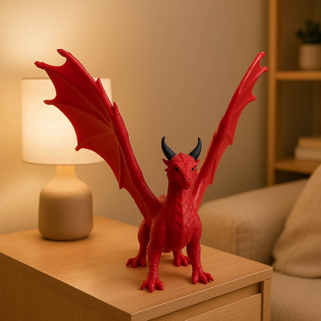 Smok z Rozpostartymi Skrzydłami - Figurka 3D