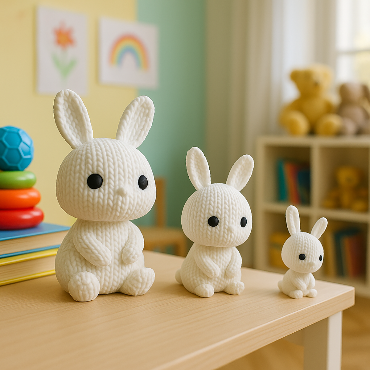 Króliczki 3D – Szydełkowy Efekt w Stylu Handmade