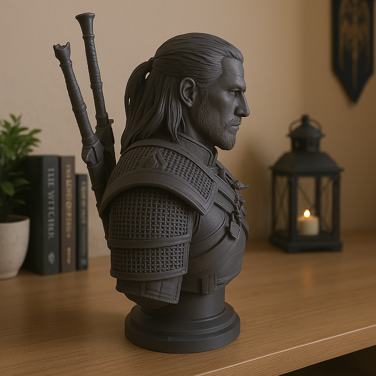 Popiersie Geralta z Podstawką - Figurka 3D