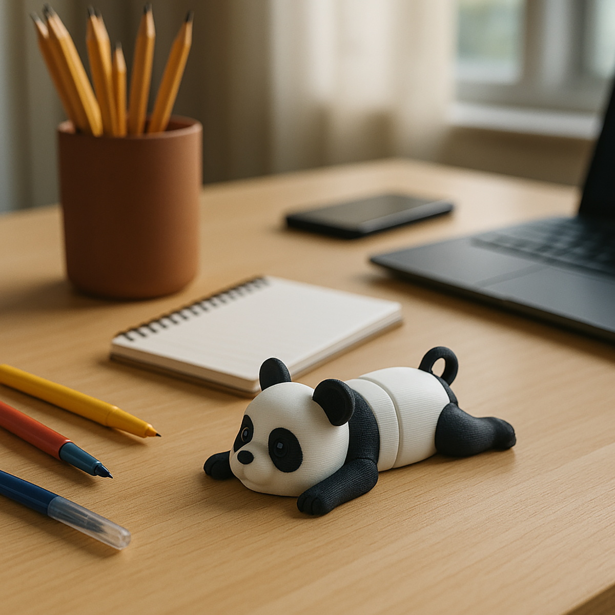 Brelok Panda z Ruchomymi Elementami - Druk 3D