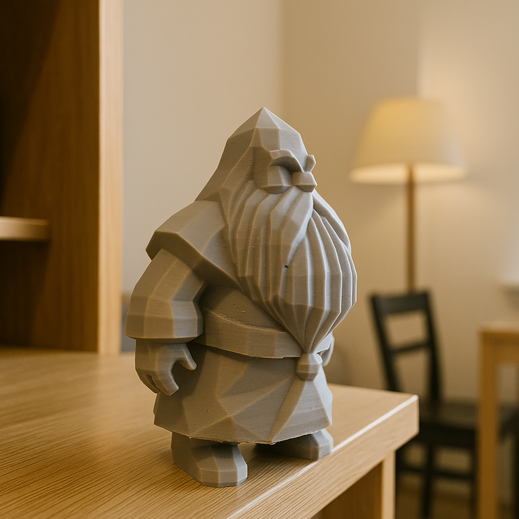 Kanciasty Krasnolud z Dużą Brodą - Figurka 3D