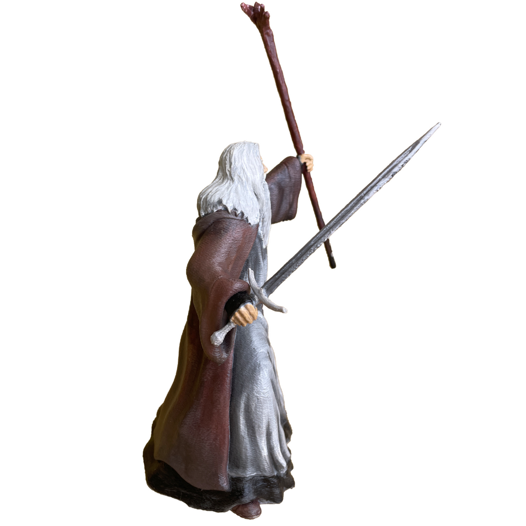 Ręcznie Malowana Figurka Gandalf z Mieczem i Kosturem - Druk 3D
