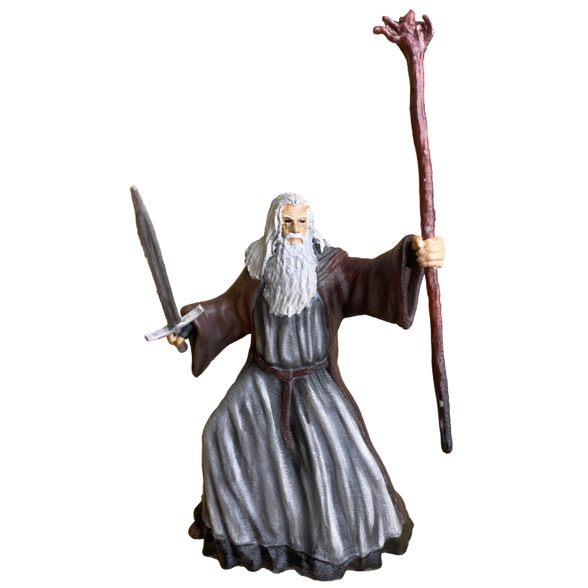 Ręcznie Malowana Figurka Gandalf z Mieczem i Kosturem - Druk 3D