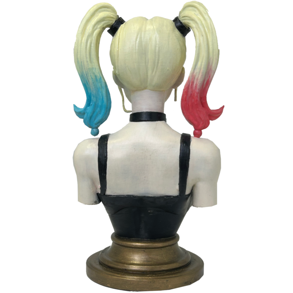 Popiersie Harley Quinn 3D – Kolorowa Rzeźba w Stylu Komiksowym