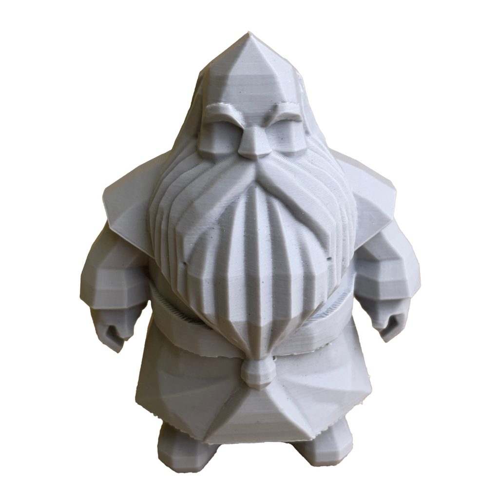Kanciasty Krasnolud z Dużą Brodą - Figurka 3D