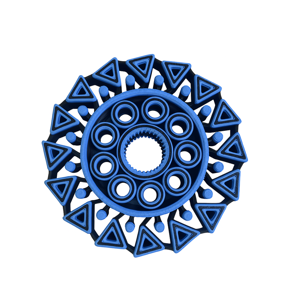 Niebieski Spinner Geometryczny – Fidget 3D z Ruchomymi Elementami