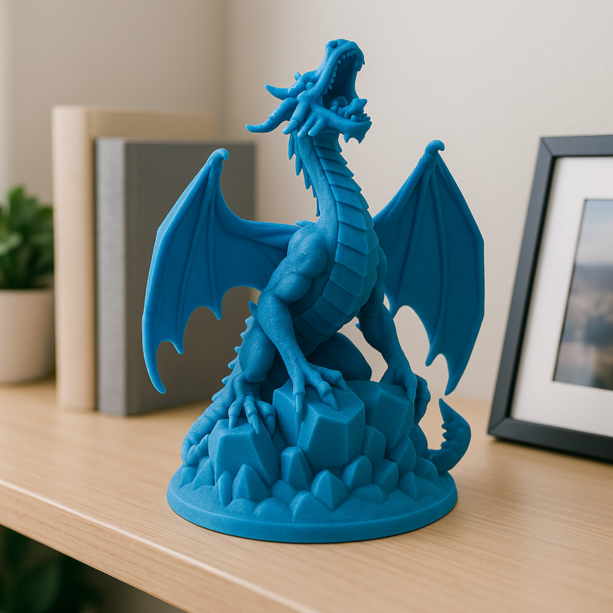 Figurka Smok na Kryształach - Druk 3D