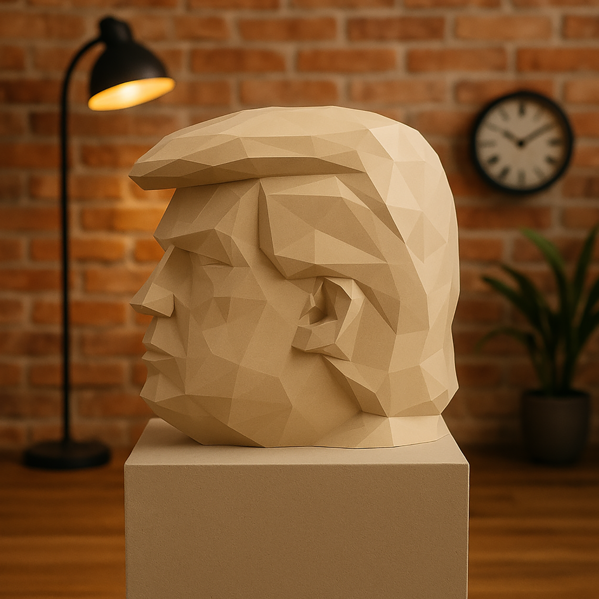Kanciasta Głowa Donalda Trumpa - Figurka 3D