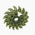 Zielony Spinner Słoneczny – Artystyczny Fidget 3D z Ruchomymi Zębatkami